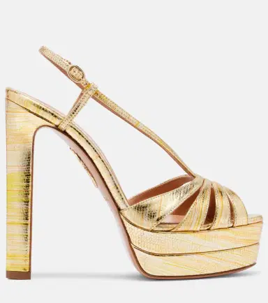 Aquazzura Aimée 130 metallic leather platform sandals | Thumbnail 2 Aquazzura Aimée 130 metallic leather platform sandals | Thumbnail 2