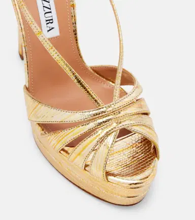 Aquazzura Aimée 130 metallic leather platform sandals | Thumbnail 3 Aquazzura Aimée 130 metallic leather platform sandals | Thumbnail 3