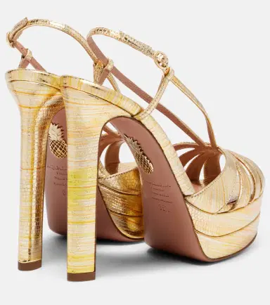 Aquazzura Aimée 130 metallic leather platform sandals | Thumbnail 4 Aquazzura Aimée 130 metallic leather platform sandals | Thumbnail 4