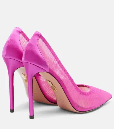 Aquazzura Voile 105 satin-trimmed tulle pumps | Thumbnail 2 Aquazzura Voile 105 satin-trimmed tulle pumps | Thumbnail 2