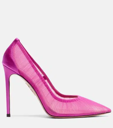 Aquazzura Voile 105 satin-trimmed tulle pumps | Thumbnail 3 Aquazzura Voile 105 satin-trimmed tulle pumps | Thumbnail 3