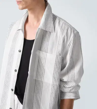 Commas Textured Striped cotton overshirt | Thumbnail 7 Commas Textured Striped cotton overshirt | Thumbnail 7
