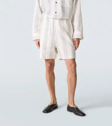 Commas Textured Striped cotton Bermuda shorts | Thumbnail 2 Commas Textured Striped cotton Bermuda shorts | Thumbnail 2