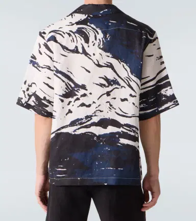 Commas Printed linen bowling shirt | Thumbnail 2 Commas Printed linen bowling shirt | Thumbnail 2