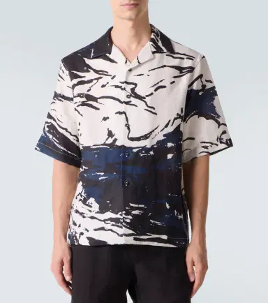 Commas Printed linen bowling shirt | Thumbnail 4 Commas Printed linen bowling shirt | Thumbnail 4