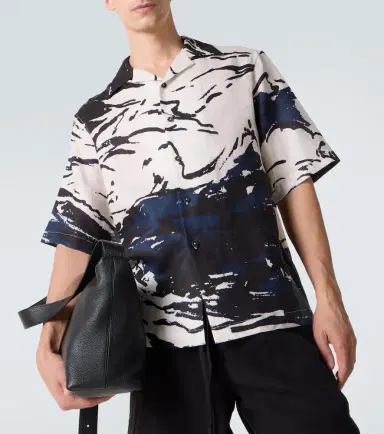 Commas Printed linen bowling shirt | Thumbnail 5 Commas Printed linen bowling shirt | Thumbnail 5