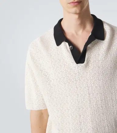 Commas Crochet cotton-blend polo shirt | Thumbnail 2 Commas Crochet cotton-blend polo shirt | Thumbnail 2