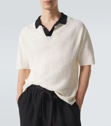 Commas Crochet cotton-blend polo shirt | Thumbnail 3 Commas Crochet cotton-blend polo shirt | Thumbnail 3