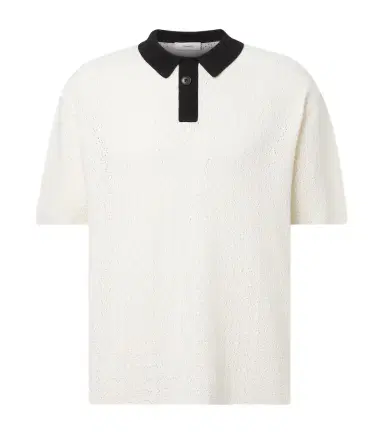 Commas Crochet cotton-blend polo shirt | Thumbnail 1 Commas Crochet cotton-blend polo shirt | Thumbnail 1
