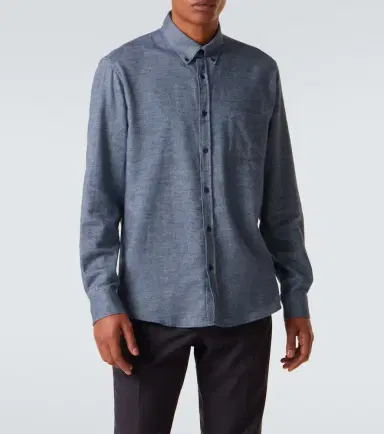 Sunspel Cotton flannel shirt | Thumbnail 4 Sunspel Cotton flannel shirt | Thumbnail 4