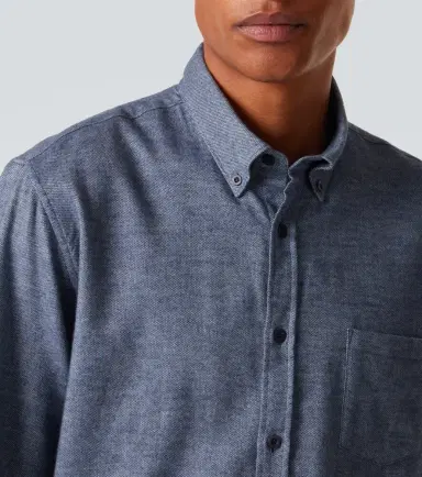 Sunspel Cotton flannel shirt | Thumbnail 7 Sunspel Cotton flannel shirt | Thumbnail 7