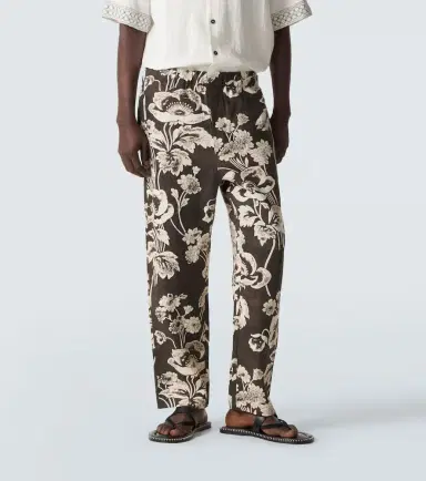 Commas Floral linen straight pants | Thumbnail 2 Commas Floral linen straight pants | Thumbnail 2