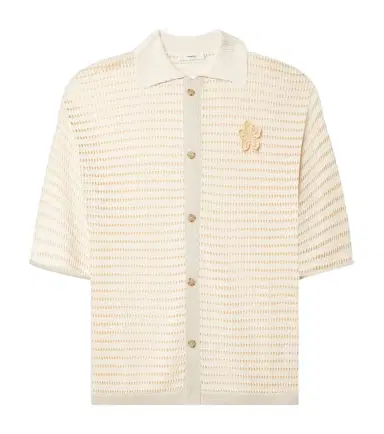 Commas Crochet floral-appliqué open-knit shirt | Thumbnail 1 Commas Crochet floral-appliqué open-knit shirt | Thumbnail 1