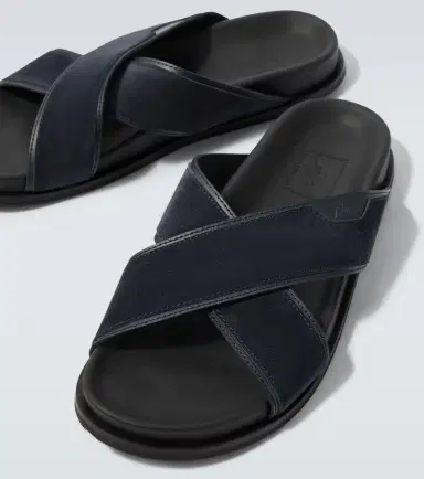 Brioni Leather-trimmed suede sandals | Thumbnail 4 Brioni Leather-trimmed suede sandals | Thumbnail 4