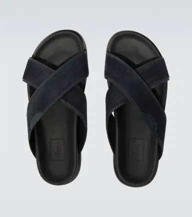 Brioni Leather-trimmed suede sandals | Thumbnail 6 Brioni Leather-trimmed suede sandals | Thumbnail 6
