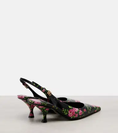 Dolce & Gabbana Lollo 60 floral leather slingback pumps | Thumbnail 3 Dolce & Gabbana Lollo 60 floral leather slingback pumps | Thumbnail 3