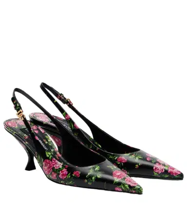 Dolce & Gabbana Lollo 60 floral leather slingback pumps | Thumbnail 1 Dolce & Gabbana Lollo 60 floral leather slingback pumps | Thumbnail 1