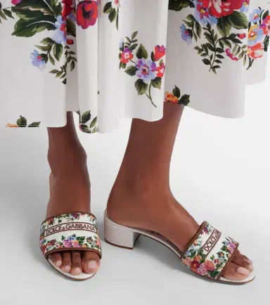 Dolce & Gabbana Floral leather-trimmed mules | Thumbnail 6 Dolce & Gabbana Floral leather-trimmed mules | Thumbnail 6