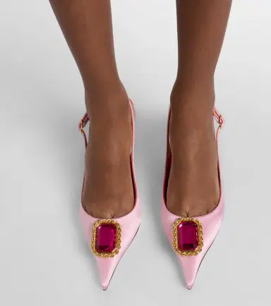 Dolce & Gabbana Embellished satin slingback pumps | Thumbnail 6 Dolce & Gabbana Embellished satin slingback pumps | Thumbnail 6
