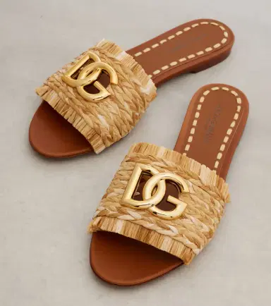 Dolce & Gabbana DG raffia-effect slides | Thumbnail 3 Dolce & Gabbana DG raffia-effect slides | Thumbnail 3