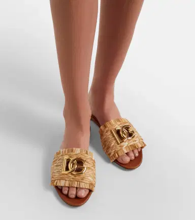 Dolce & Gabbana DG raffia-effect slides | Thumbnail 6 Dolce & Gabbana DG raffia-effect slides | Thumbnail 6