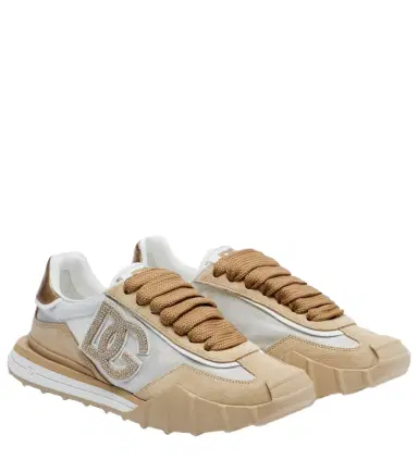 Dolce & Gabbana DG Athletic suede-trimmed sneakers | Thumbnail 1 Dolce & Gabbana DG Athletic suede-trimmed sneakers | Thumbnail 1