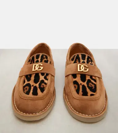 Dolce & Gabbana DG suede and calf hair loafers | Thumbnail 4 Dolce & Gabbana DG suede and calf hair loafers | Thumbnail 4