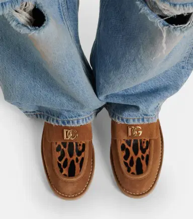 Dolce & Gabbana DG suede and calf hair loafers | Thumbnail 6 Dolce & Gabbana DG suede and calf hair loafers | Thumbnail 6