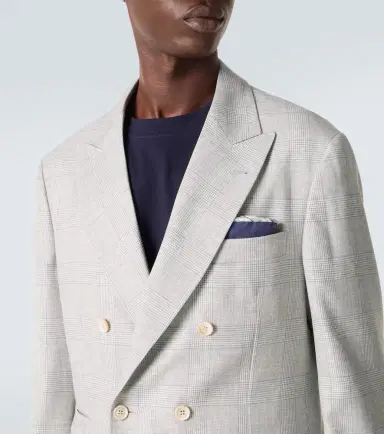 Brunello Cucinelli Checked double-breasted wool blazer | Thumbnail 7 Brunello Cucinelli Checked double-breasted wool blazer | Thumbnail 7
