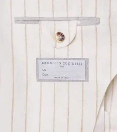 Brunello Cucinelli Chalk stripe linen twill blazer | Thumbnail 2 Brunello Cucinelli Chalk stripe linen twill blazer | Thumbnail 2
