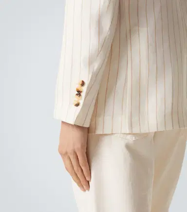 Brunello Cucinelli Chalk stripe linen twill blazer | Thumbnail 6 Brunello Cucinelli Chalk stripe linen twill blazer | Thumbnail 6