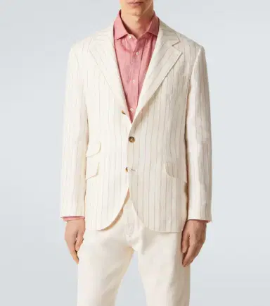 Brunello Cucinelli Chalk stripe linen twill blazer | Thumbnail 7 Brunello Cucinelli Chalk stripe linen twill blazer | Thumbnail 7