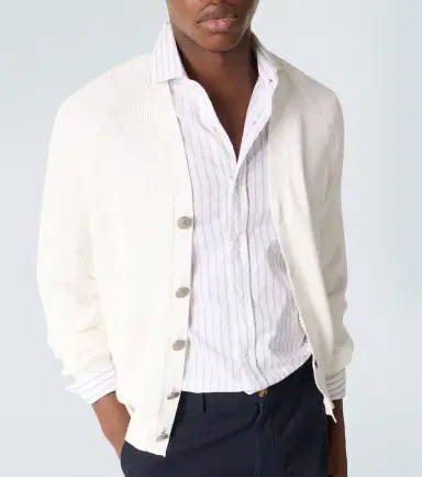Brunello Cucinelli Ribbed-knit cotton cardigan | Thumbnail 2 Brunello Cucinelli Ribbed-knit cotton cardigan | Thumbnail 2