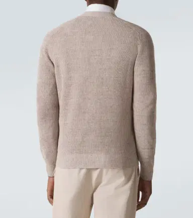 Brunello Cucinelli Ribbed-knit linen and cotton cardigan | Thumbnail 2 Brunello Cucinelli Ribbed-knit linen and cotton cardigan | Thumbnail 2
