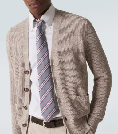 Brunello Cucinelli Ribbed-knit linen and cotton cardigan | Thumbnail 4 Brunello Cucinelli Ribbed-knit linen and cotton cardigan | Thumbnail 4