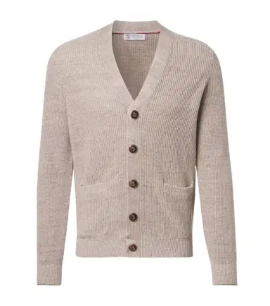 Brunello Cucinelli Ribbed-knit linen and cotton cardigan | Thumbnail 1 Brunello Cucinelli Ribbed-knit linen and cotton cardigan | Thumbnail 1