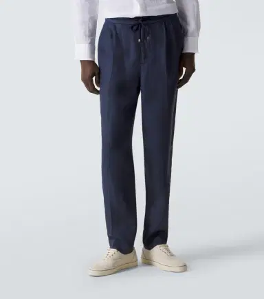 Brunello Cucinelli Linen gabardine tapered pants | Thumbnail 4 Brunello Cucinelli Linen gabardine tapered pants | Thumbnail 4