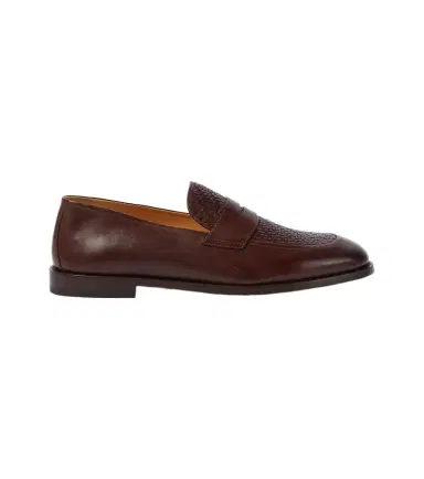 Brunello Cucinelli Woven leather penny loafers | Thumbnail 1 Brunello Cucinelli Woven leather penny loafers | Thumbnail 1