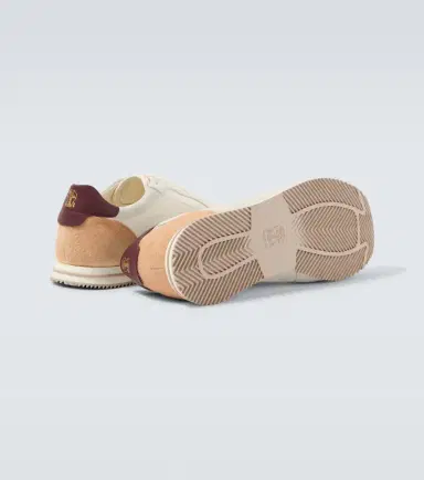 Brunello Cucinelli Suede-trimmed leather sneakers | Thumbnail 4 Brunello Cucinelli Suede-trimmed leather sneakers | Thumbnail 4