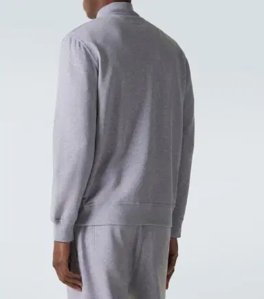 Brunello Cucinelli Cotton-blend jersey zip-up sweater | Thumbnail 3 Brunello Cucinelli Cotton-blend jersey zip-up sweater | Thumbnail 3