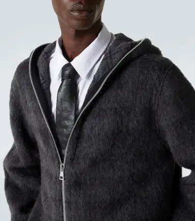 Our Legacy Checked knitted zip-up hoodie | Thumbnail 4 Our Legacy Checked knitted zip-up hoodie | Thumbnail 4