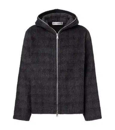 Our Legacy Checked knitted zip-up hoodie | Thumbnail 1 Our Legacy Checked knitted zip-up hoodie | Thumbnail 1