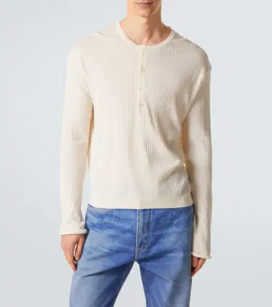 Our Legacy Fine ribbed-knit cotton Henley shirt | Thumbnail 4 Our Legacy Fine ribbed-knit cotton Henley shirt | Thumbnail 4
