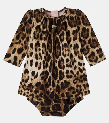 Dolce & Gabbana Kids Baby leopard-print cotton-blend dress | Thumbnail 2 Dolce & Gabbana Kids Baby leopard-print cotton-blend dress | Thumbnail 2