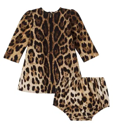 Dolce & Gabbana Kids Baby leopard-print cotton-blend dress | Thumbnail 4 Dolce & Gabbana Kids Baby leopard-print cotton-blend dress | Thumbnail 4