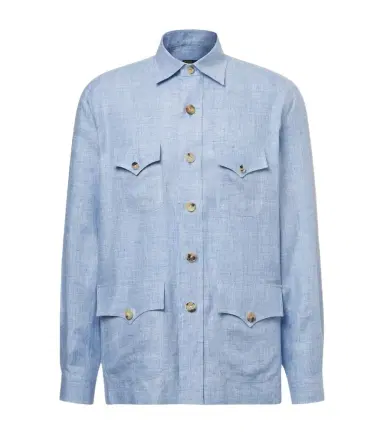 Rubinacci Linen field jacket | Thumbnail 1 Rubinacci Linen field jacket | Thumbnail 1
