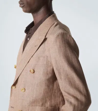 Rubinacci Herringbone linen and wool blazer | Thumbnail 3 Rubinacci Herringbone linen and wool blazer | Thumbnail 3