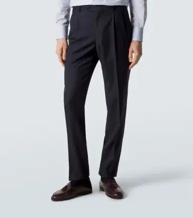 Rubinacci Pleated virgin wool straight pants | Thumbnail 4 Rubinacci Pleated virgin wool straight pants | Thumbnail 4