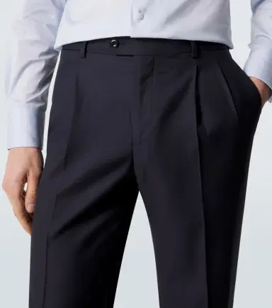 Rubinacci Pleated virgin wool straight pants | Thumbnail 5 Rubinacci Pleated virgin wool straight pants | Thumbnail 5