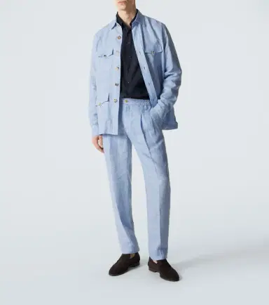 Rubinacci Linen slim pants | Thumbnail 3 Rubinacci Linen slim pants | Thumbnail 3